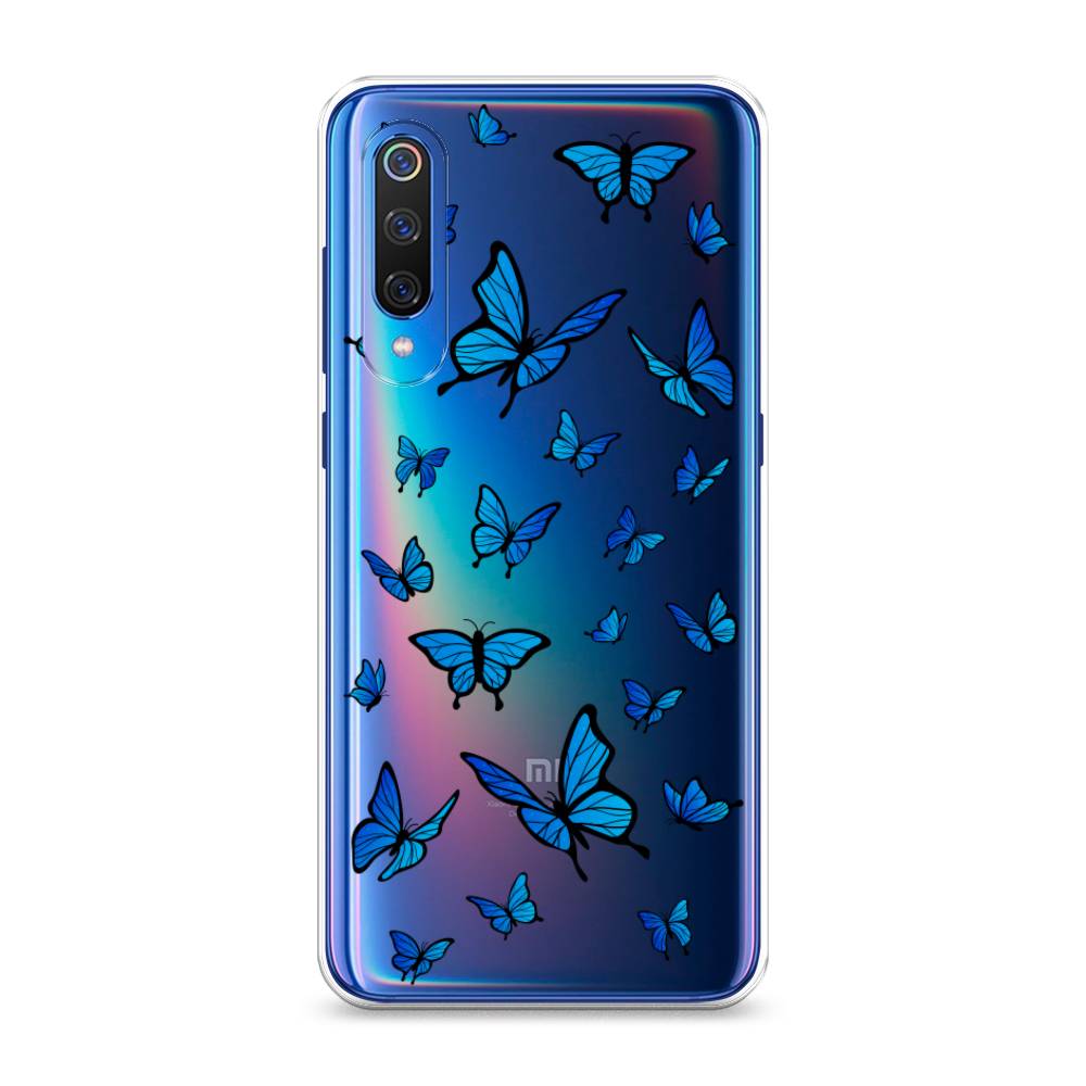 фото Чехол awog "синие бабочки" для xiaomi mi 9