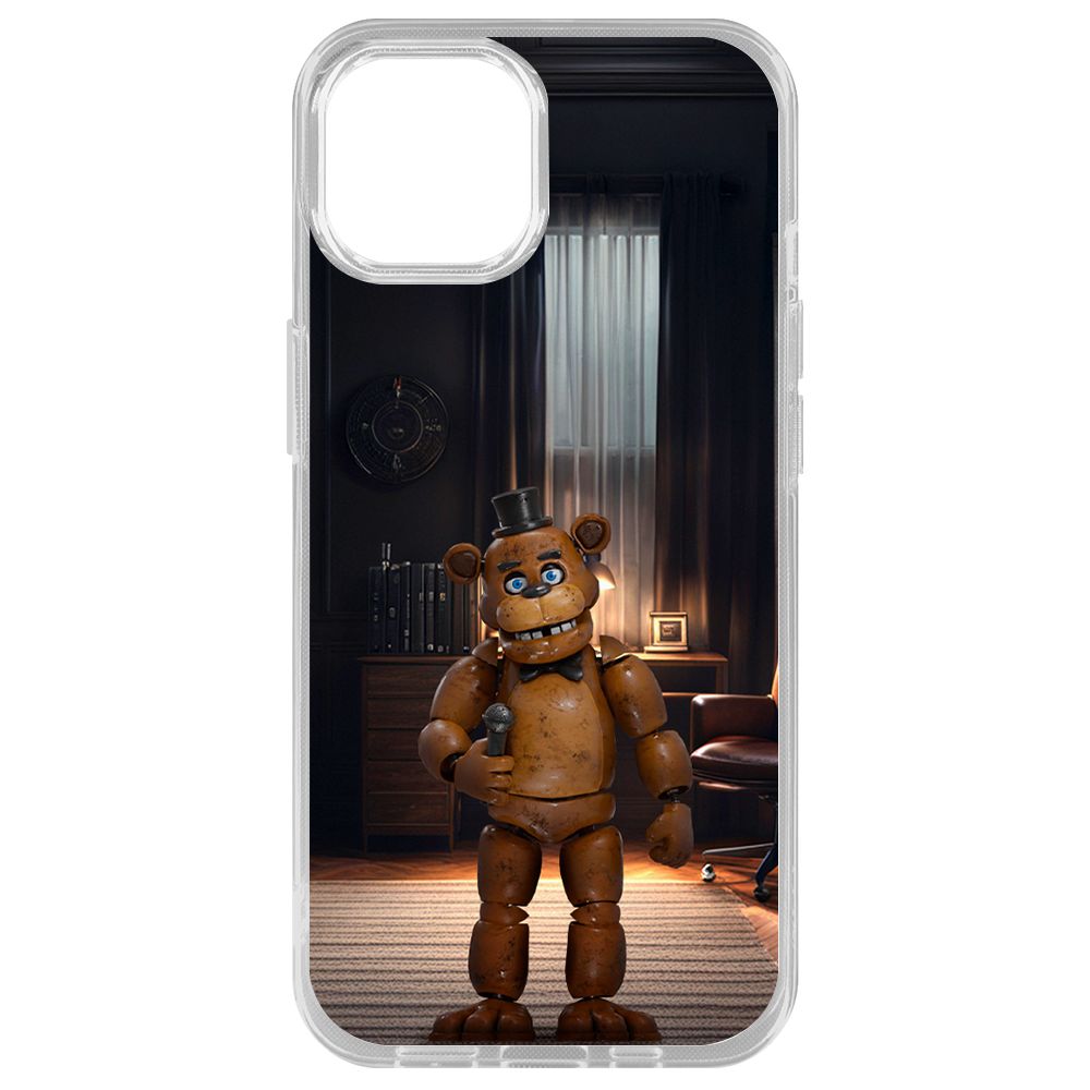 

Чехол-накладка Krutoff Clear Case ФНАФ - Медведь Фредди для iPhone 14 Plus, Прозрачный