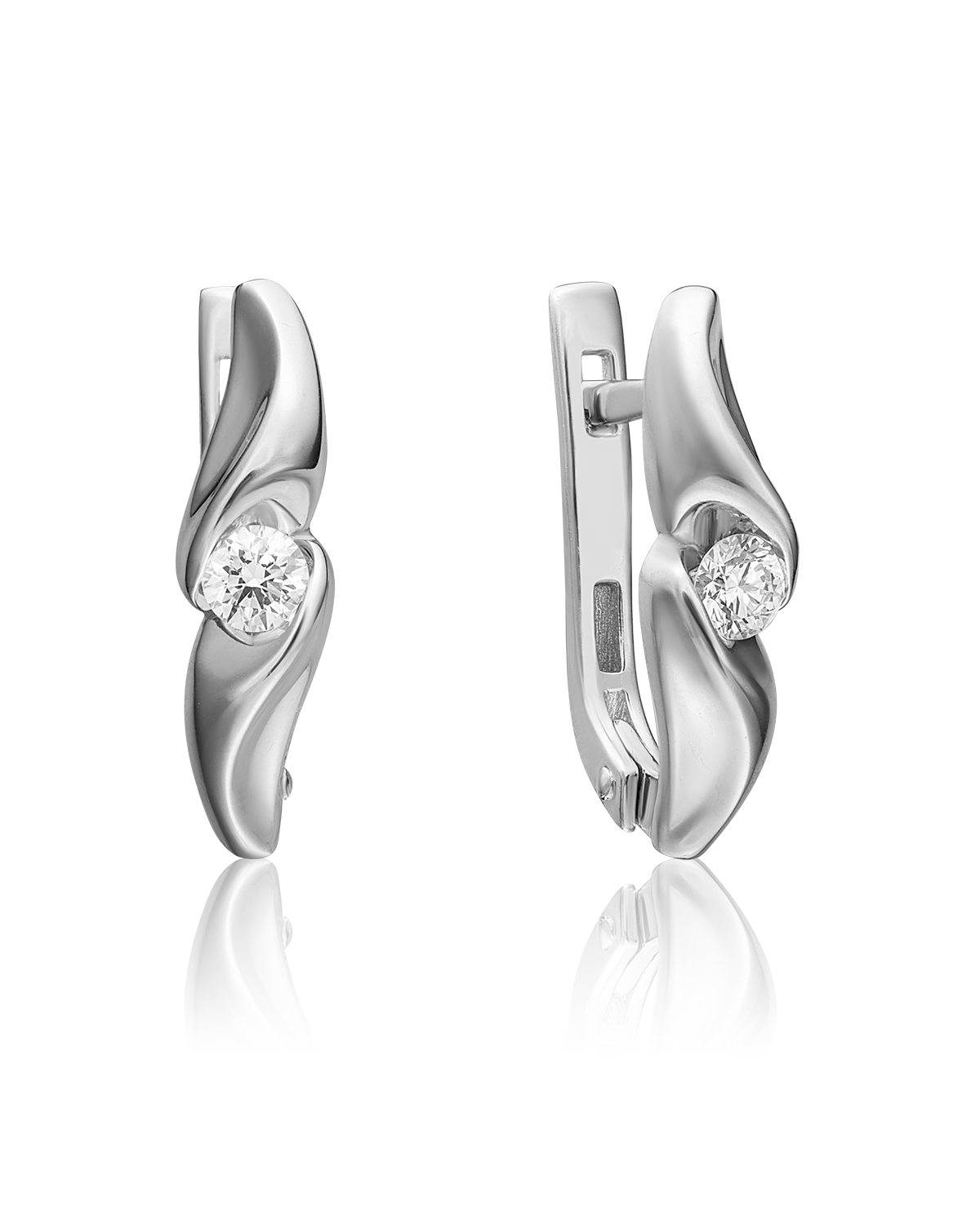 

Серьги из белого золота PLATINA jewelry 02-3836-00, бриллиант, 02-3836-00