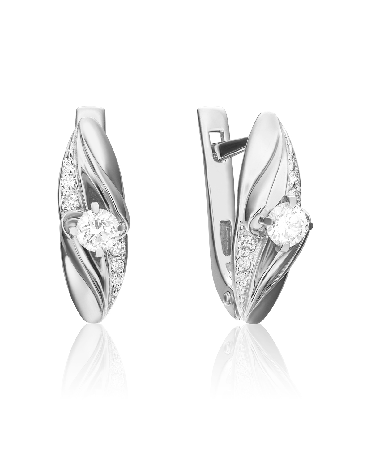 

Серьги из белого золота PLATINA jewelry 02-3835-00, бриллиант, 02-3835-00