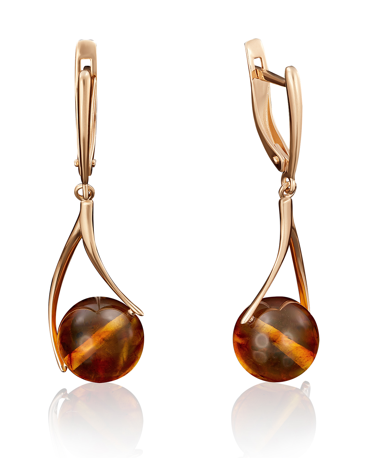 

Серьги из золота PLATINA jewelry 02-3812-00, янтарь, 02-3812-00