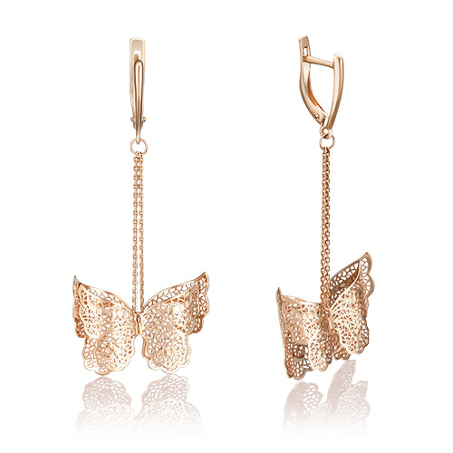 

Серьги подвески из красного золота PLATINA jewelry 02-3641-00, 02-3641-00