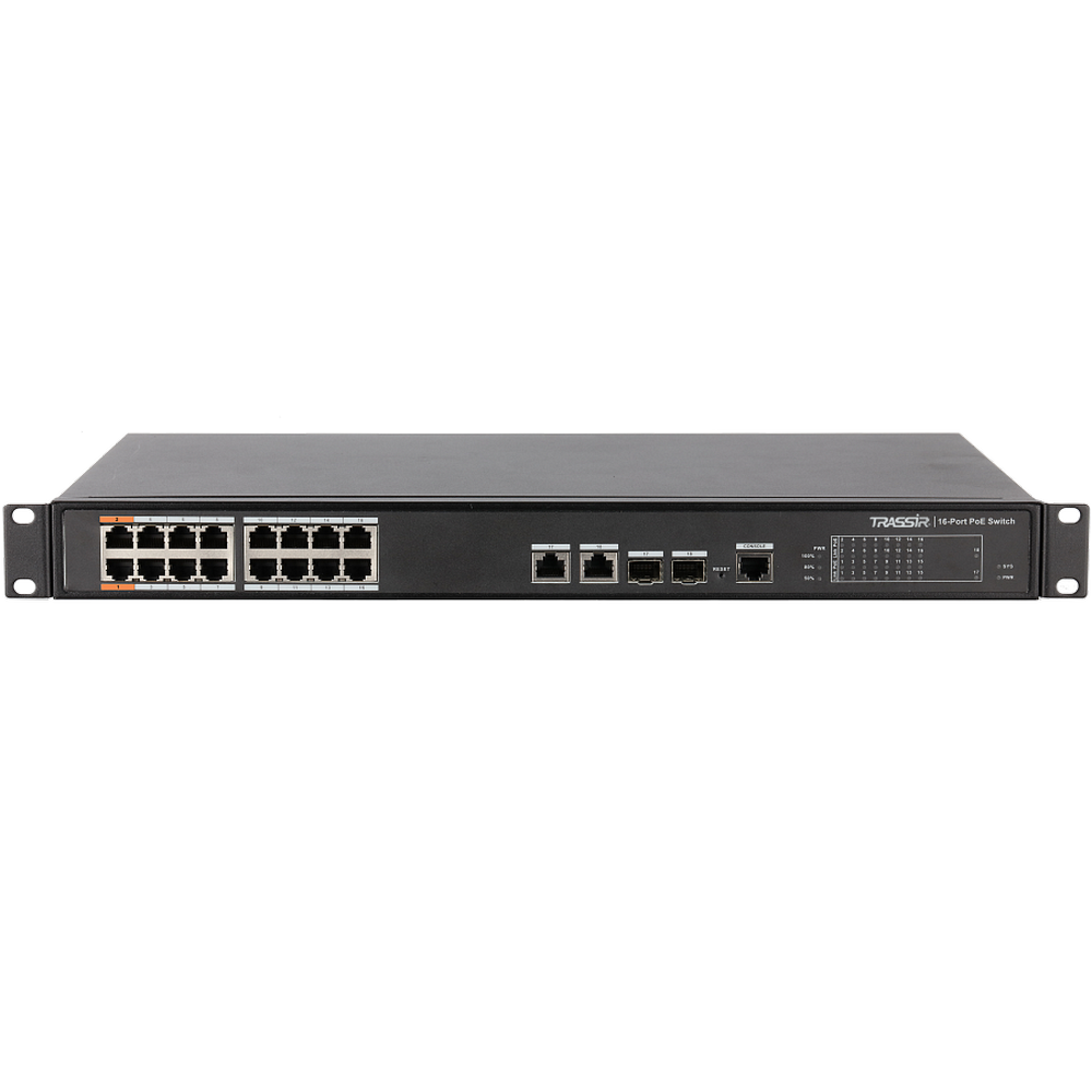 

POE коммутатор Trassir TR-NS2218-240-16PoE до 250 м, TR-NS2218-240-16PoE
