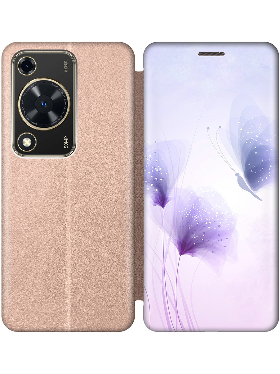 

Чехол-книжка на Huawei nova Y72 с принтом "Бабочка и фиолетовые цветы" золотой, Золотистый;фиолетовый, 785977823