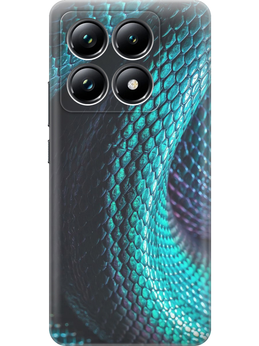 

Силиконовый чехол на Xiaomi 14T Pro с принтом "Змеиная кожа", Прозрачный;зеленый;синий, 785979032