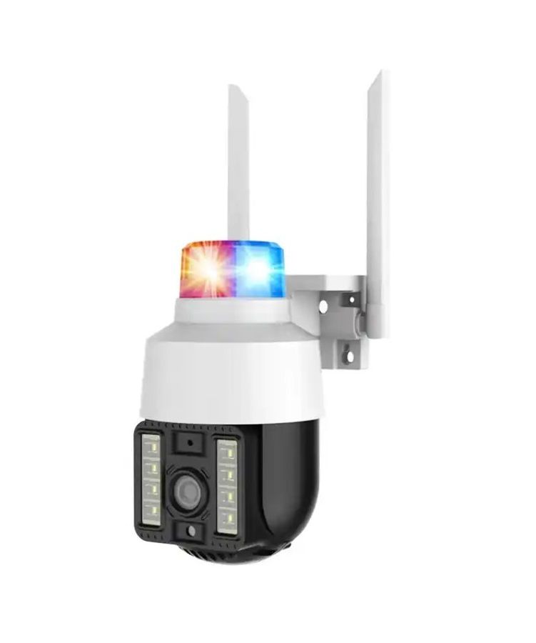Уличная камера видеонаблюдения 4G V380 Pro со световой сигнализацией