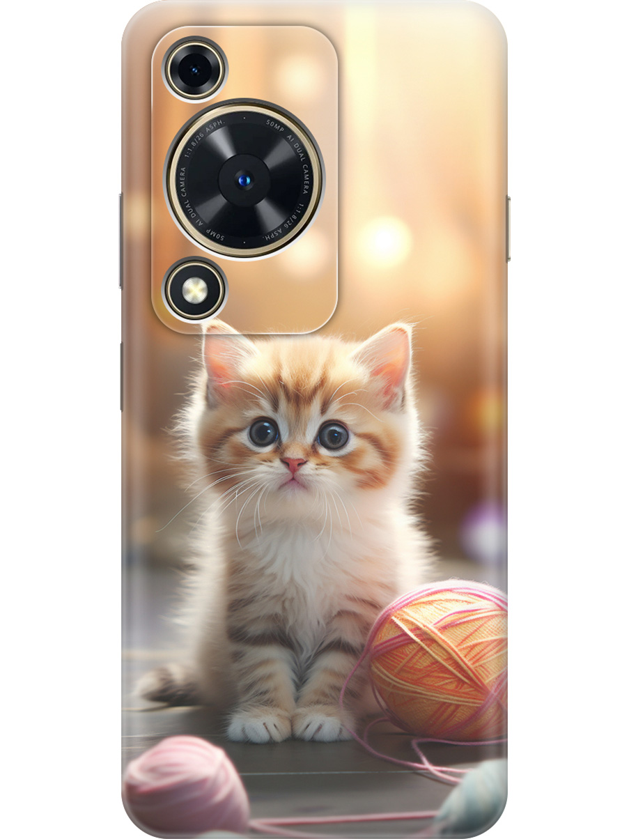

Силиконовый чехол на Huawei nova Y72 с принтом "Котик и нитки", Прозрачный;белый;желтый;розовый, 785977811