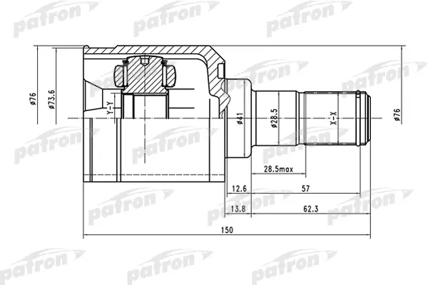 ШРУС внутренний правый 27x41x30 MITSUBISHI LANCER CS9A 00-09 PATRON PCV1515