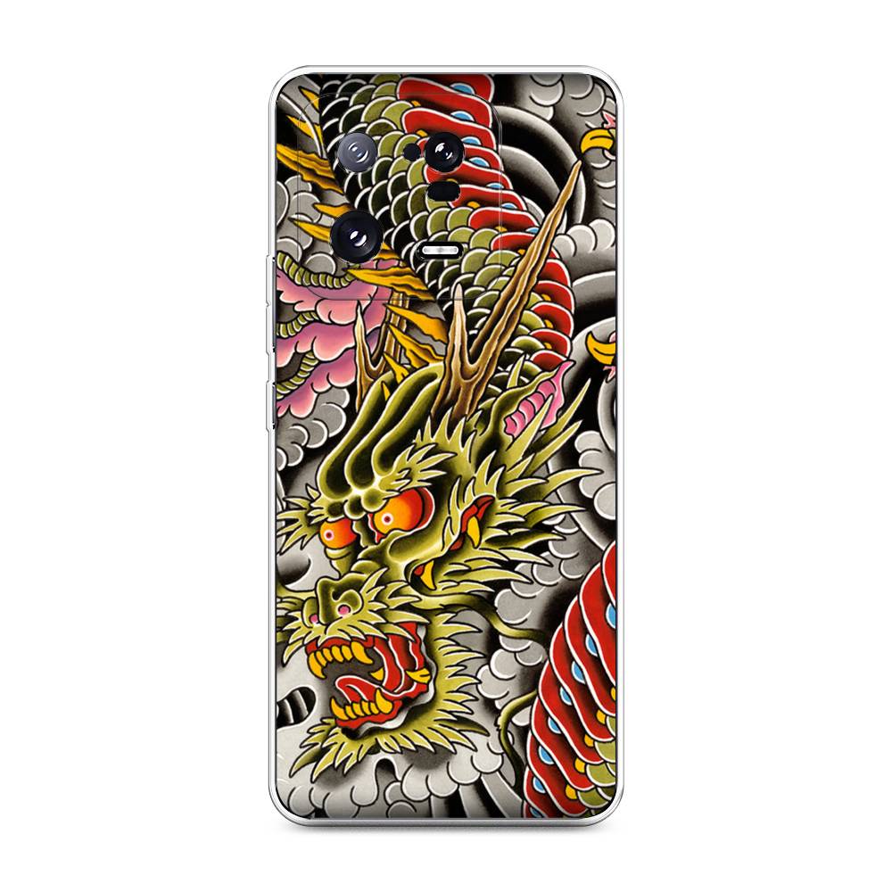 

Чехол на Xiaomi 13 Pro 5G "Японский дракон", Желтый;розовый;красный, 317350-4