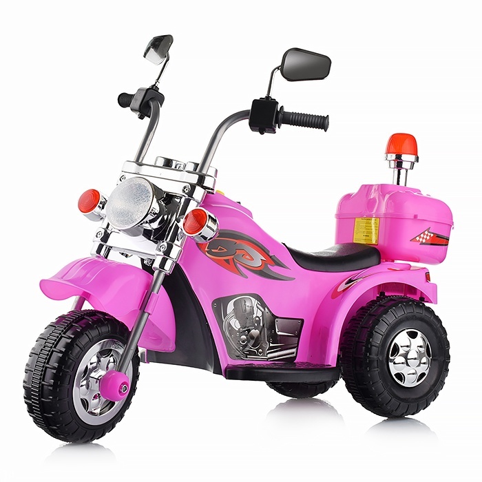 Электромобиль Oubaoloon детский Чоппер, 1 мотор 20 ВТ, розовый