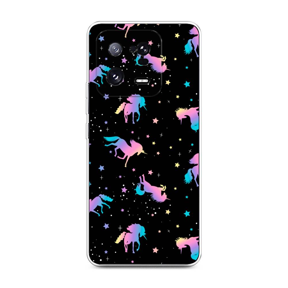 

Чехол на Xiaomi 13 Pro 5G "Единороги градиент", Черный;розовый;голубой, 317350-1