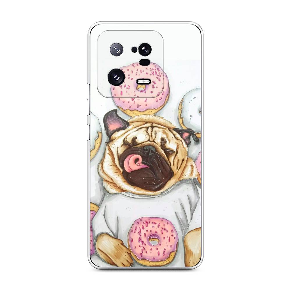 

Чехол на Xiaomi 13 Pro 5G "Счастливый мопс", Розовый;бежевый;коричневый, 317350-1
