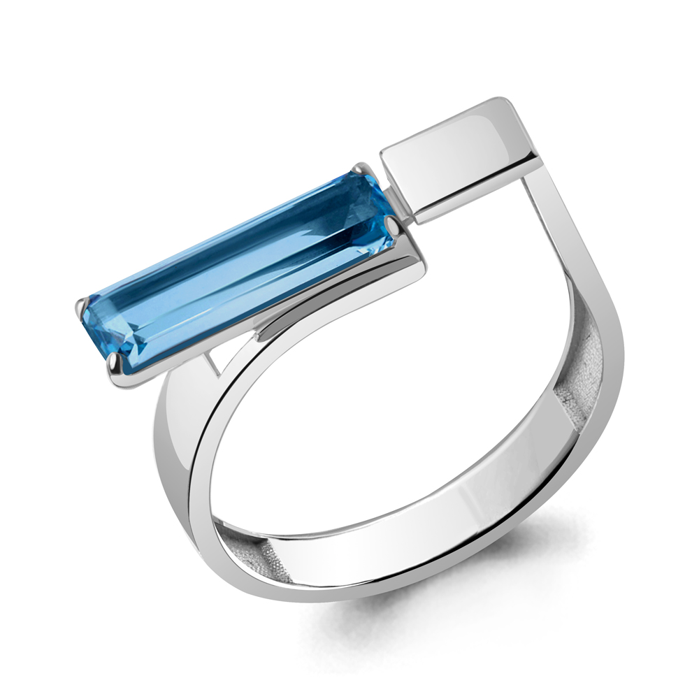 

Кольцо из серебра с топазом искусственным Aquamarine Aquamarine 6964693_925_р р, 6964693_925_р