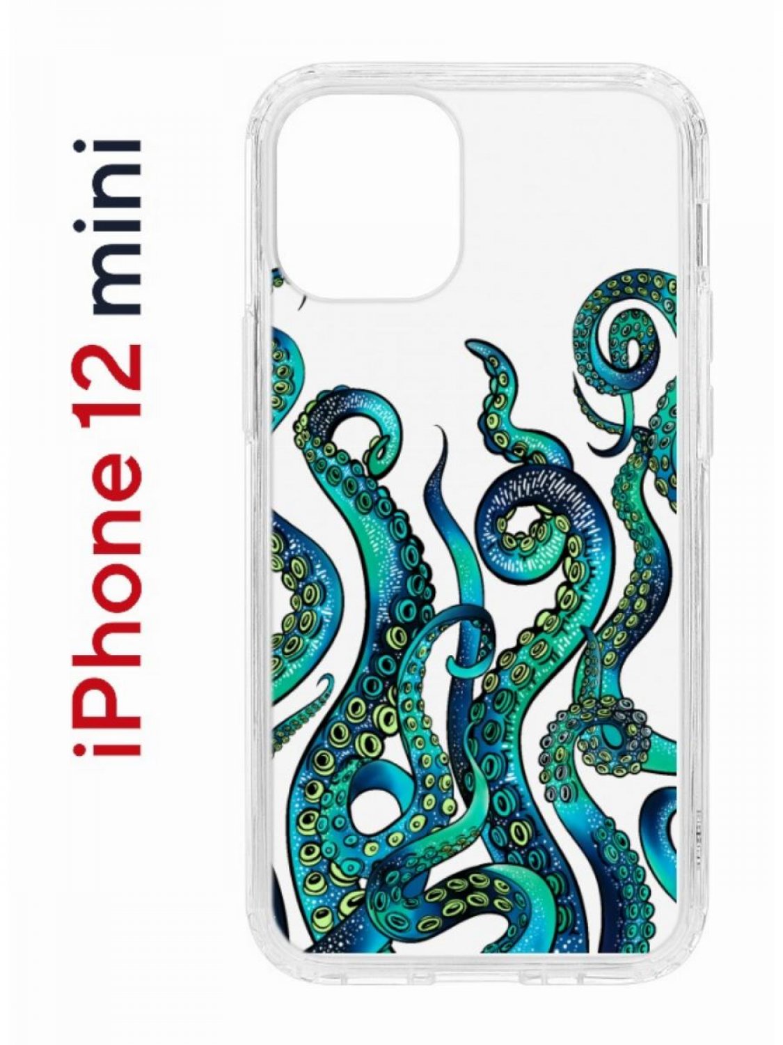 Чехол на iPhone 12 mini с принтом Kruche Print Щупальца, бампер с защитой камеры