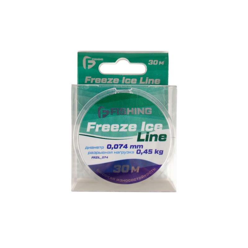 

Леска F-FISHING Freeze Ice Line 30м 0,074мм 0,45кг, Прозрачный, FFRZIL_074