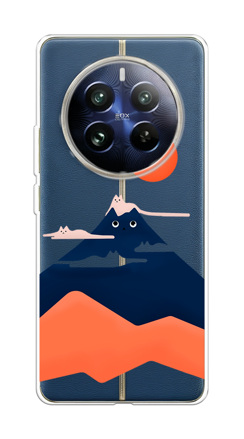 

Чехол на Realme 12 Pro "Кот-гора", Черный;оранжевый, 2516150-1