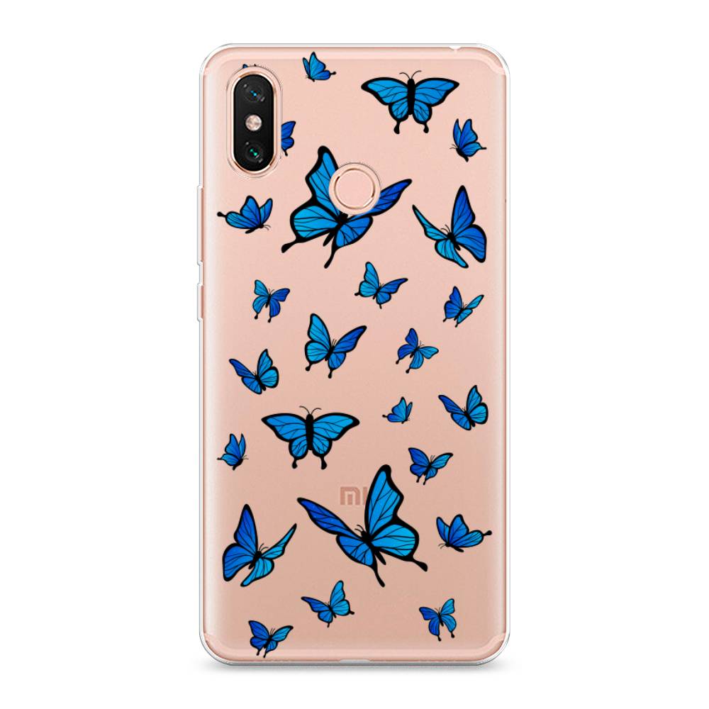 фото Чехол awog "синие бабочки" для xiaomi mi max 3
