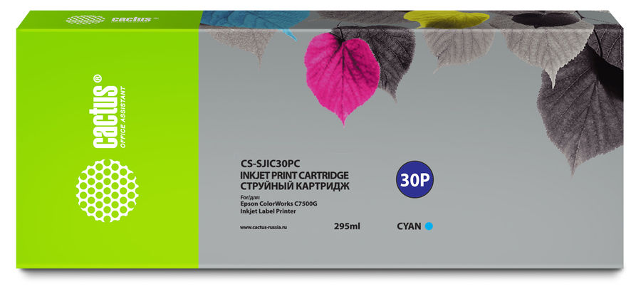 Картридж для струйного принтера CACTUS (CS-SJIC30PC) голубой, совместимый