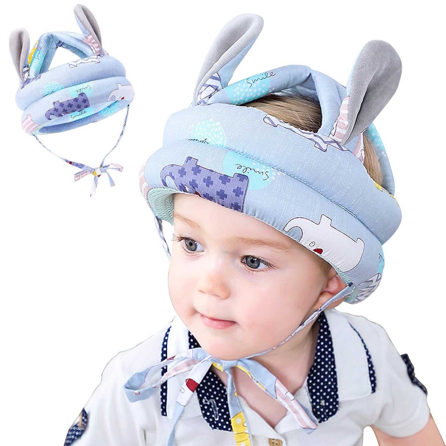 Противоударная шапка шлем Toutou для новорожденных для защиты головы, голубой шлем защитный sportex jr f11720 1 голубой