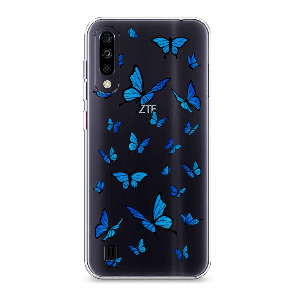 фото Чехол awog "синие бабочки" для zte blade a7 (2020)