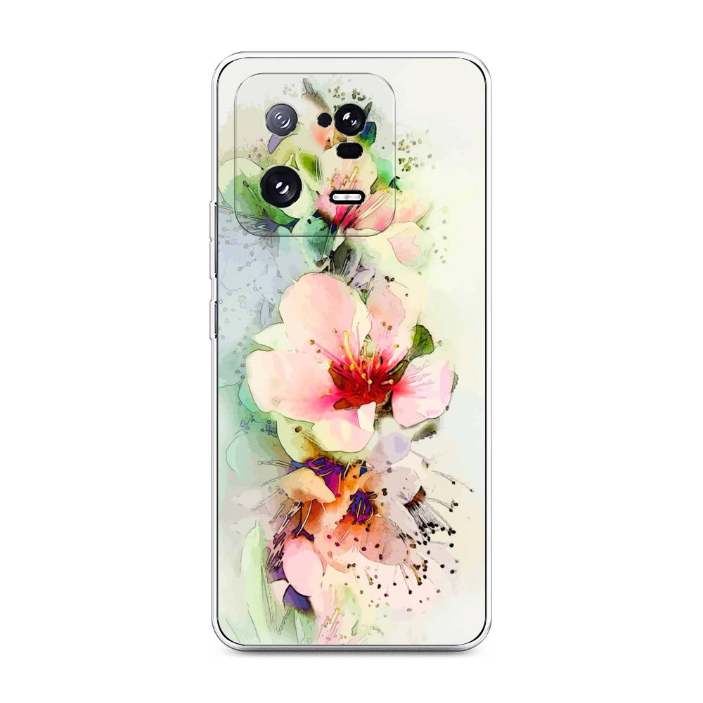 

Чехол на Xiaomi 13 Pro 5G "Нежные цветы", Зеленый;розовый, 317350-2