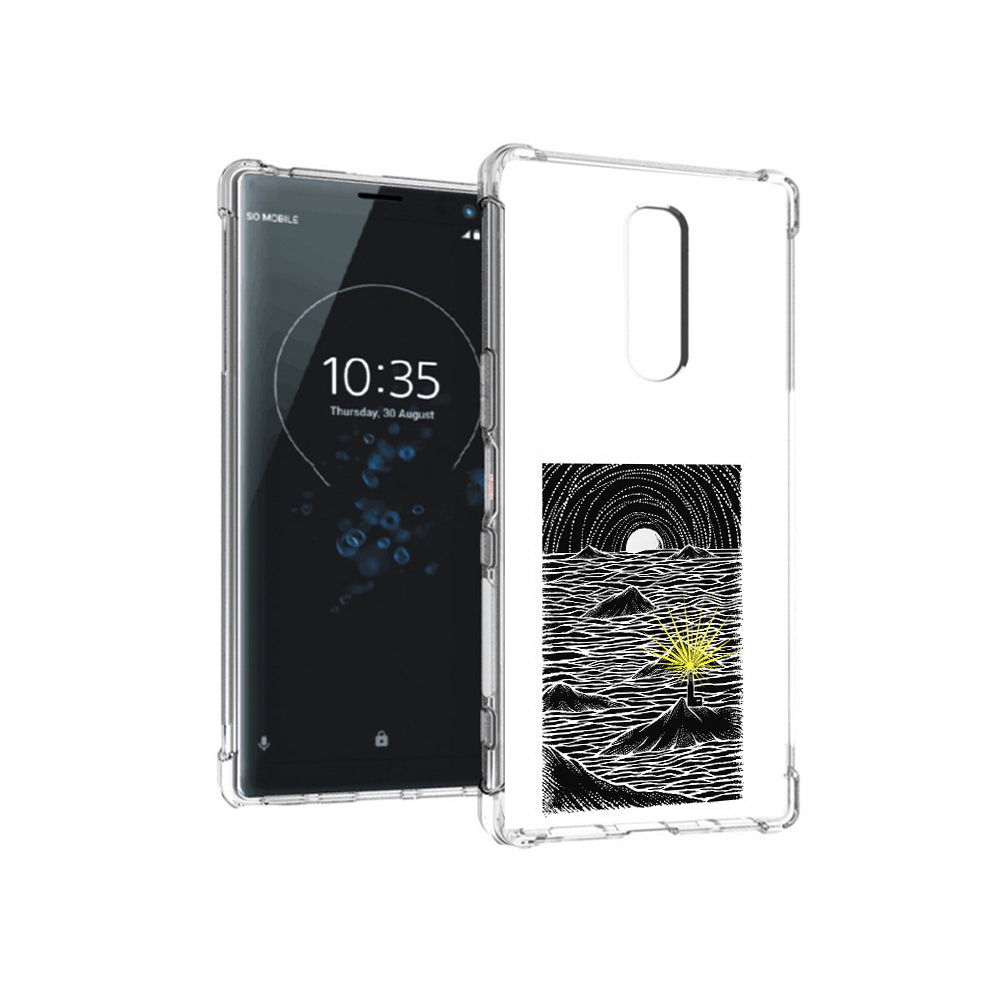 

Чехол MyPads Tocco для Sony Xperia 1 маяк в черно белом море (PT141276.244.460), Прозрачный, Tocco