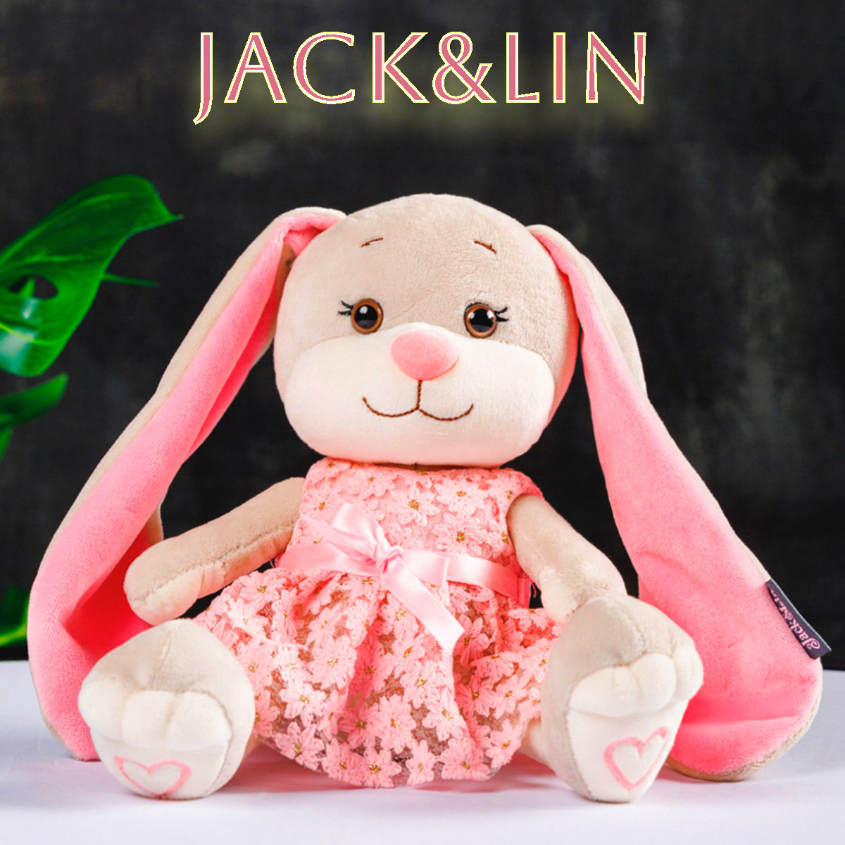 

Мягкая игрушка JACK&LIN плюшевая зайка в подарочной коробке X-JL-04202317-20, Белый, X-JL-04202317-20