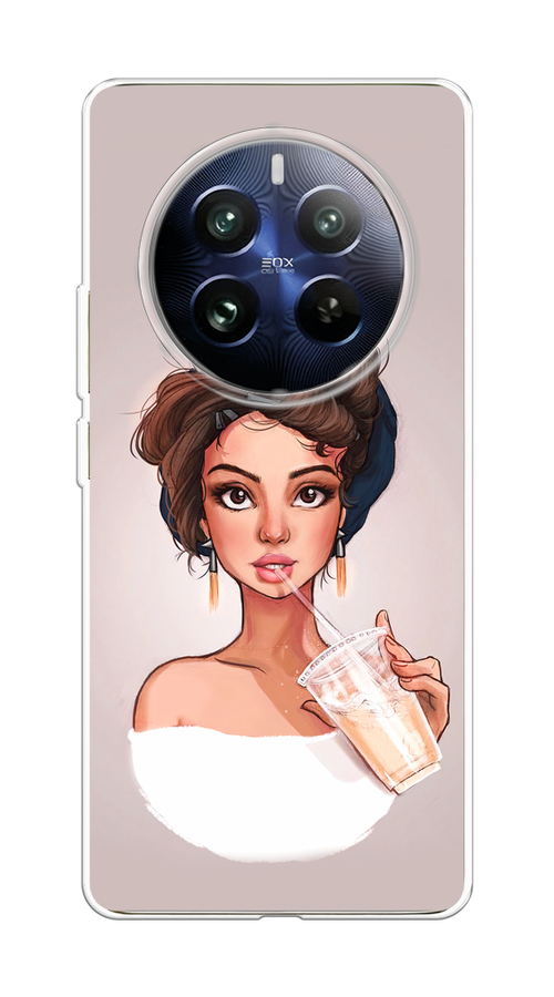 

Чехол на Realme 12 Pro "Девушка с фраппе", Серый, 2516150-1