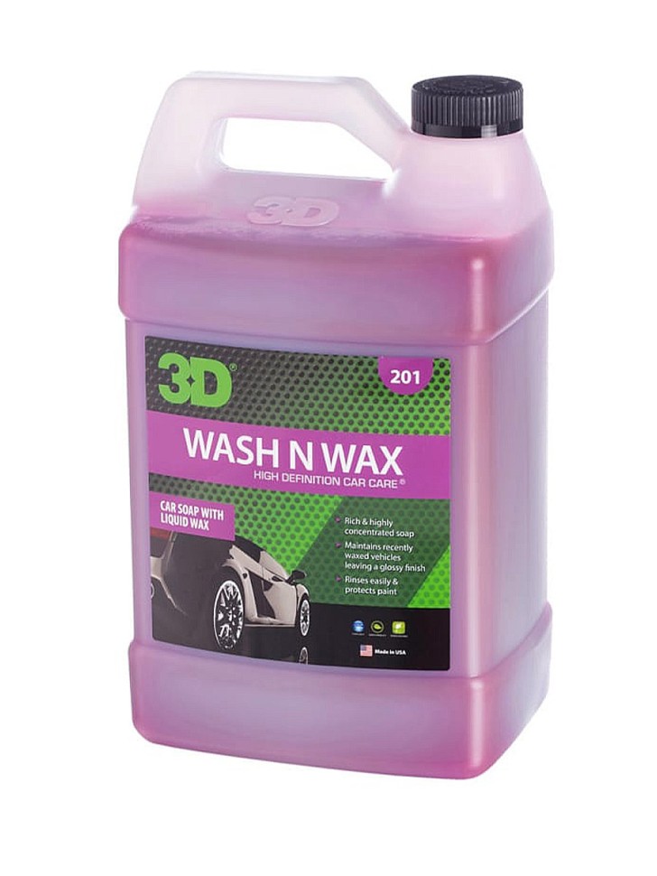 

Автошампунь 3D Wash N Wax - Рh-сбалансированный шампунь с воском 2 в 1 для кузова 3.78л