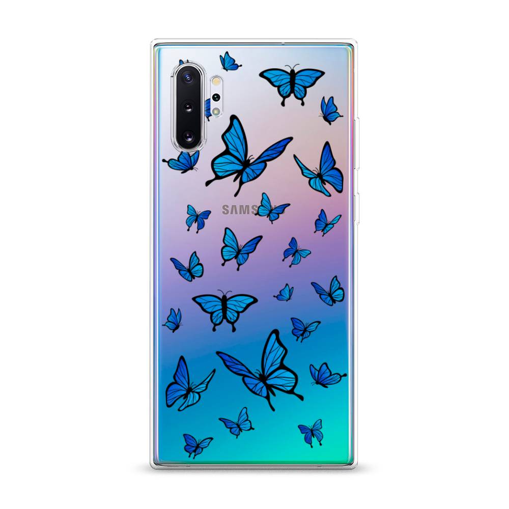 

Чехол Awog на Samsung Galaxy Note 10 + "Синие бабочки", Разноцветный, 28550-1