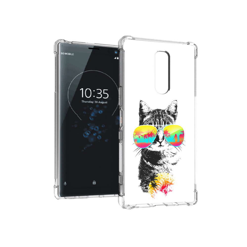 

Чехол MyPads Tocco для Sony Xperia 1 крутой кот (PT141276.244.425), Прозрачный, Tocco