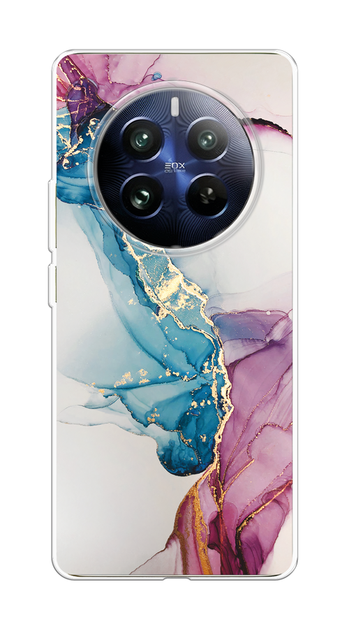 

Чехол на Realme 12 Pro "Розовые разводы рисунок", Синий;розовый;золотистый, 2516150-1