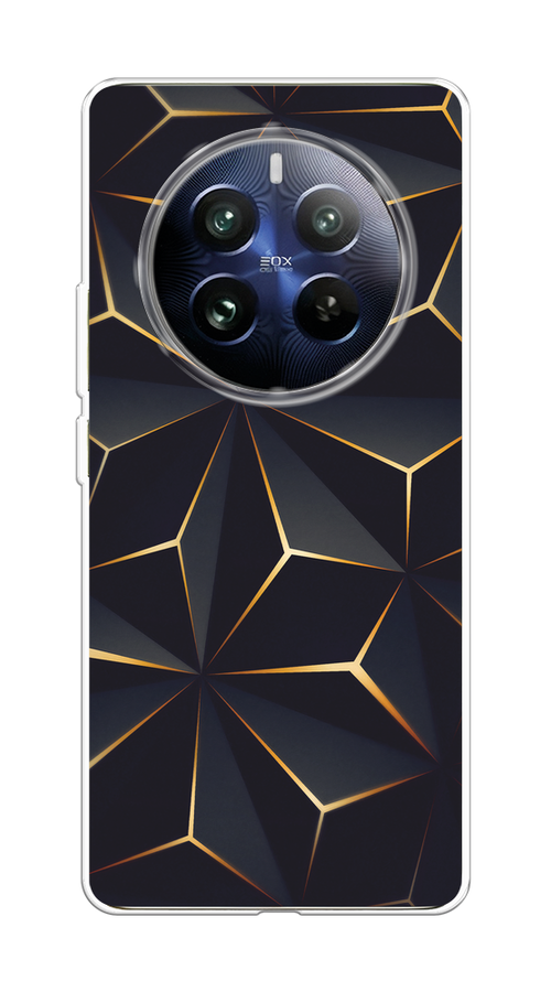 

Чехол на Realme 12 Pro "Черные полигоны", Золотистый;черный, 2516150-1