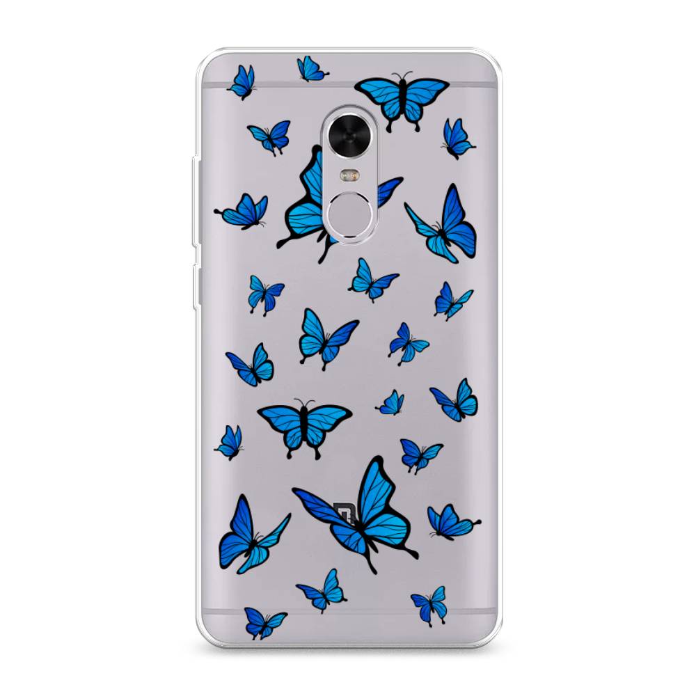 

Чехол Awog на Xiaomi Redmi Note 4 "Синие бабочки", Разноцветный, 31850-1