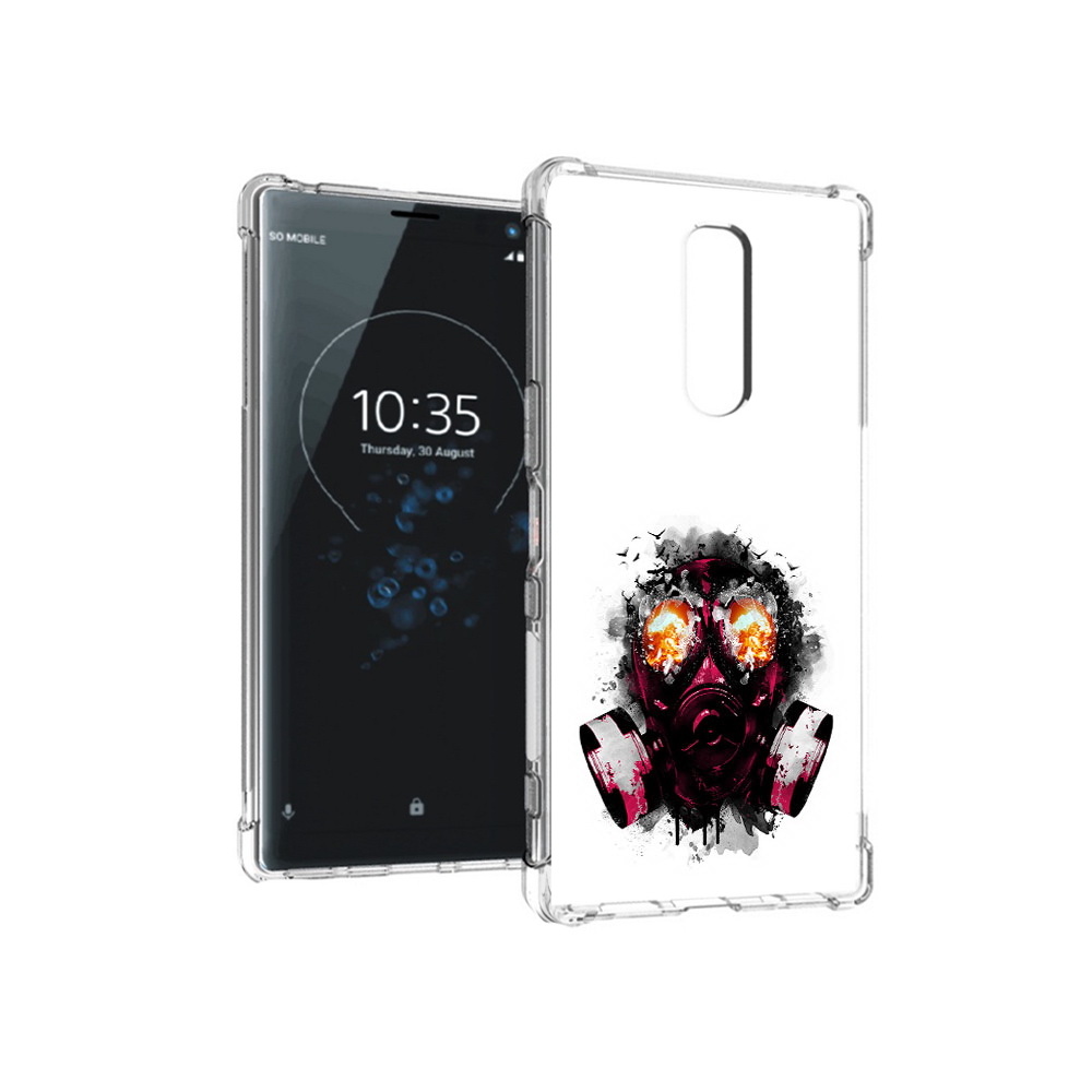 

Чехол MyPads Tocco для Sony Xperia 1 красный противогаз (PT141276.244.412), Прозрачный, Tocco