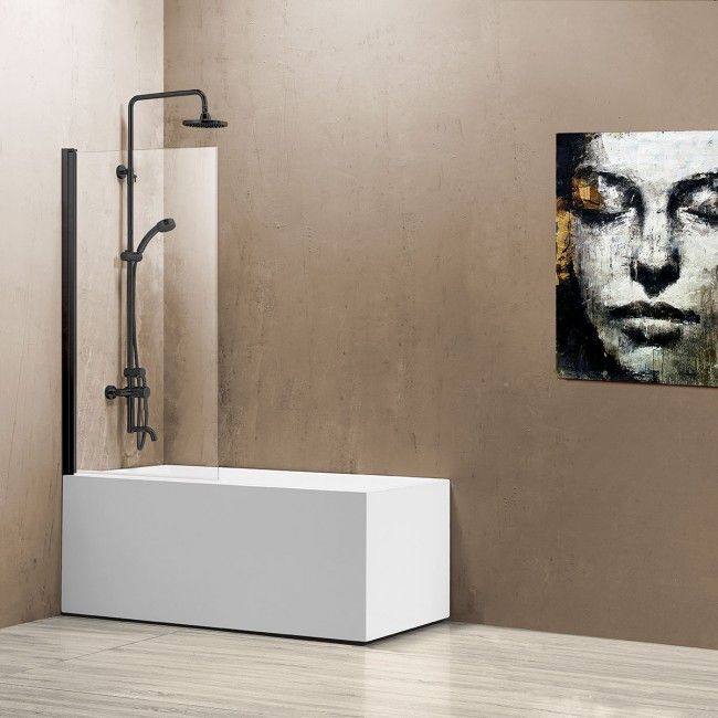 

Шторка на ванну Vincea VSB-11800CLB 80х140 профиль черный, стекло прозрачное, Прозрачный