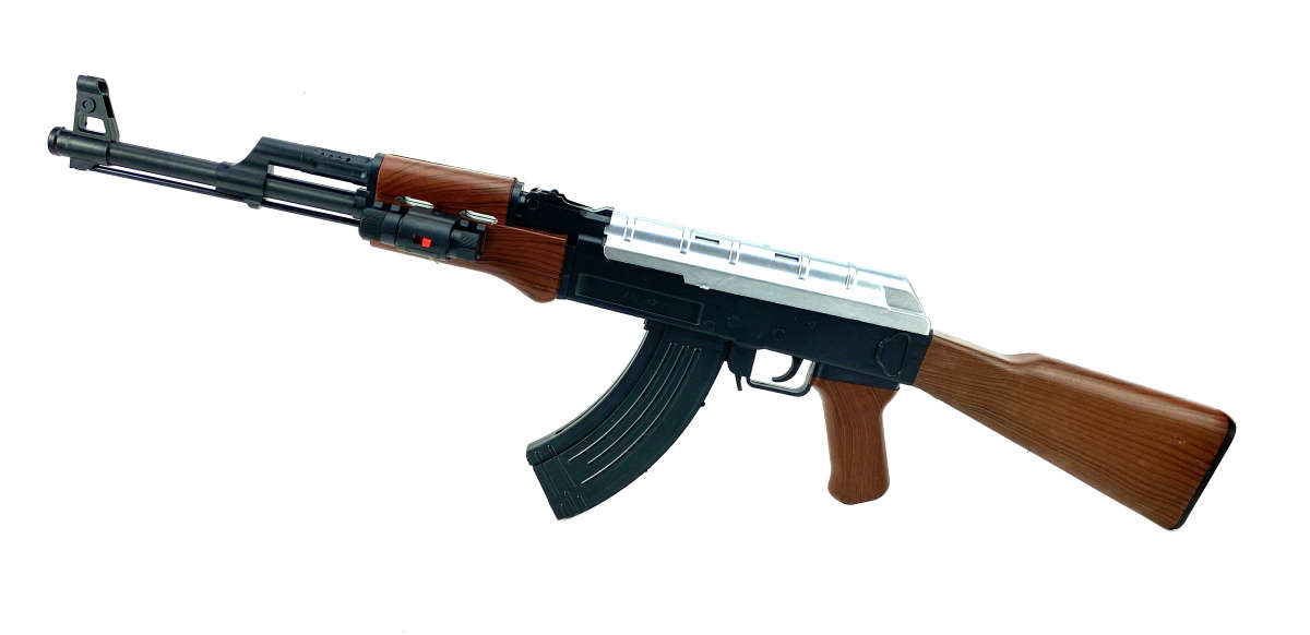 Игрушечный механический автоматMatreshka AK 47 с лазерным прицелом коричневый пневматический автомат с лазерным прицелом мп 5 свет