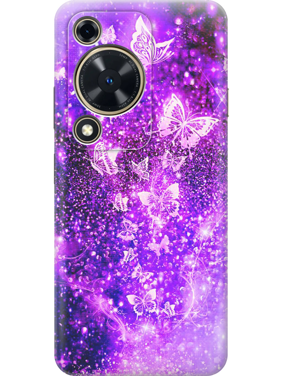 

Силиконовый чехол на Huawei nova Y72 с принтом "Фиолетовые бабочки", Прозрачный;фиолетовый;черный, 785977821