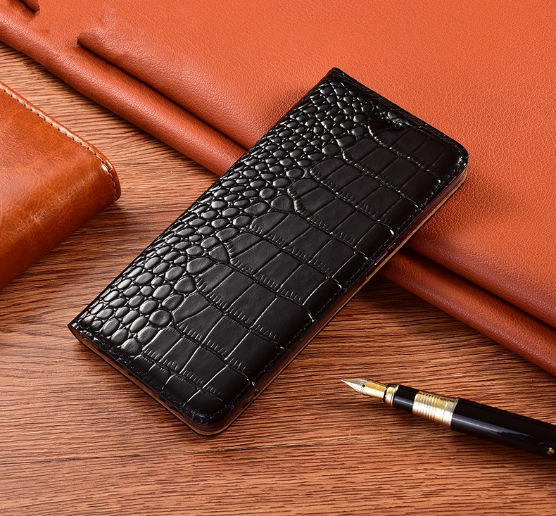 

Чехол-книжка MyPads Premium Croco di lusso для OPPO A91, Черный