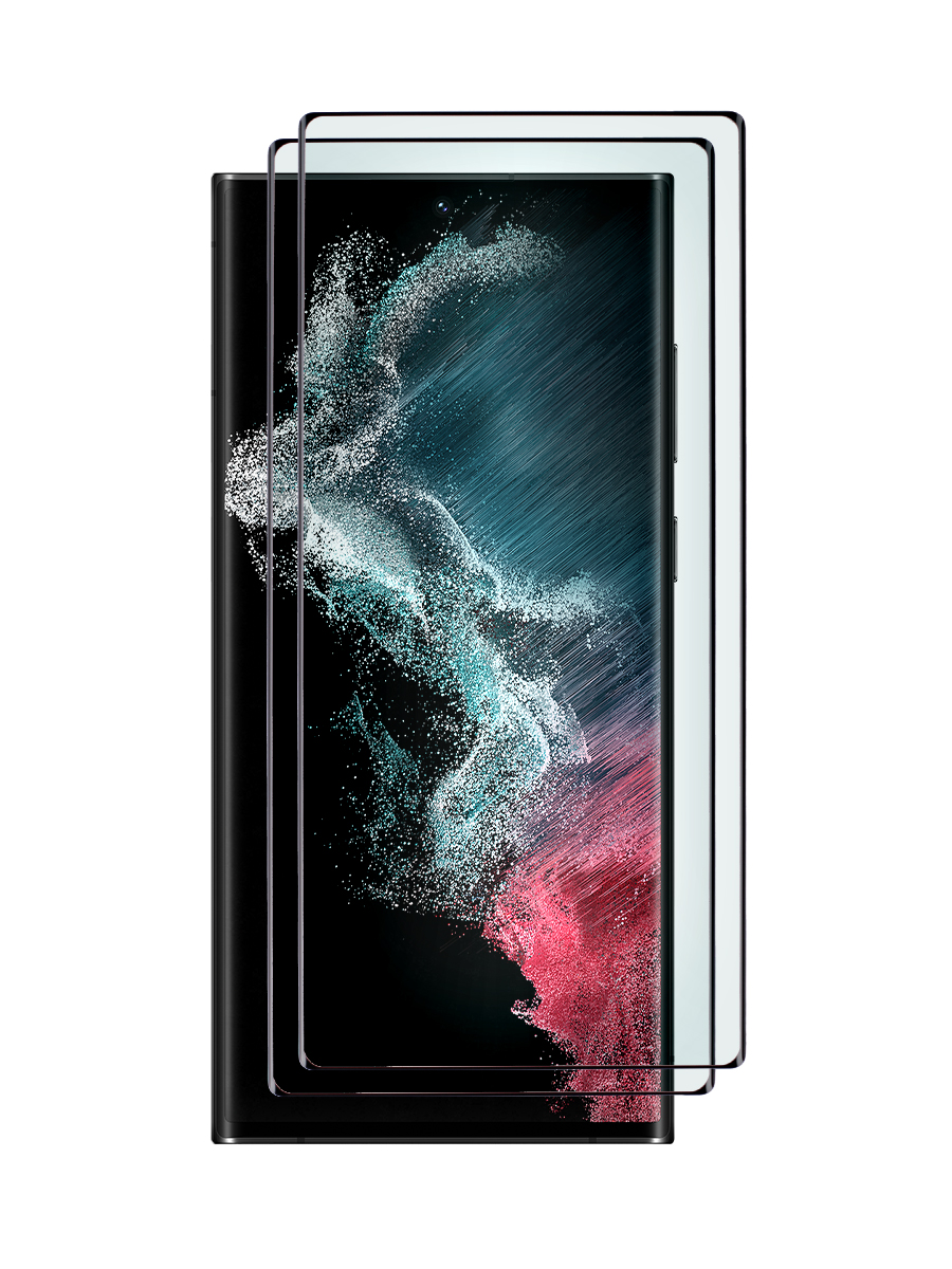 

Защитное стекло 2шт для Samsung S22 Ultra черный, с рамкой, MOTG-3D-SAM-S22-UL