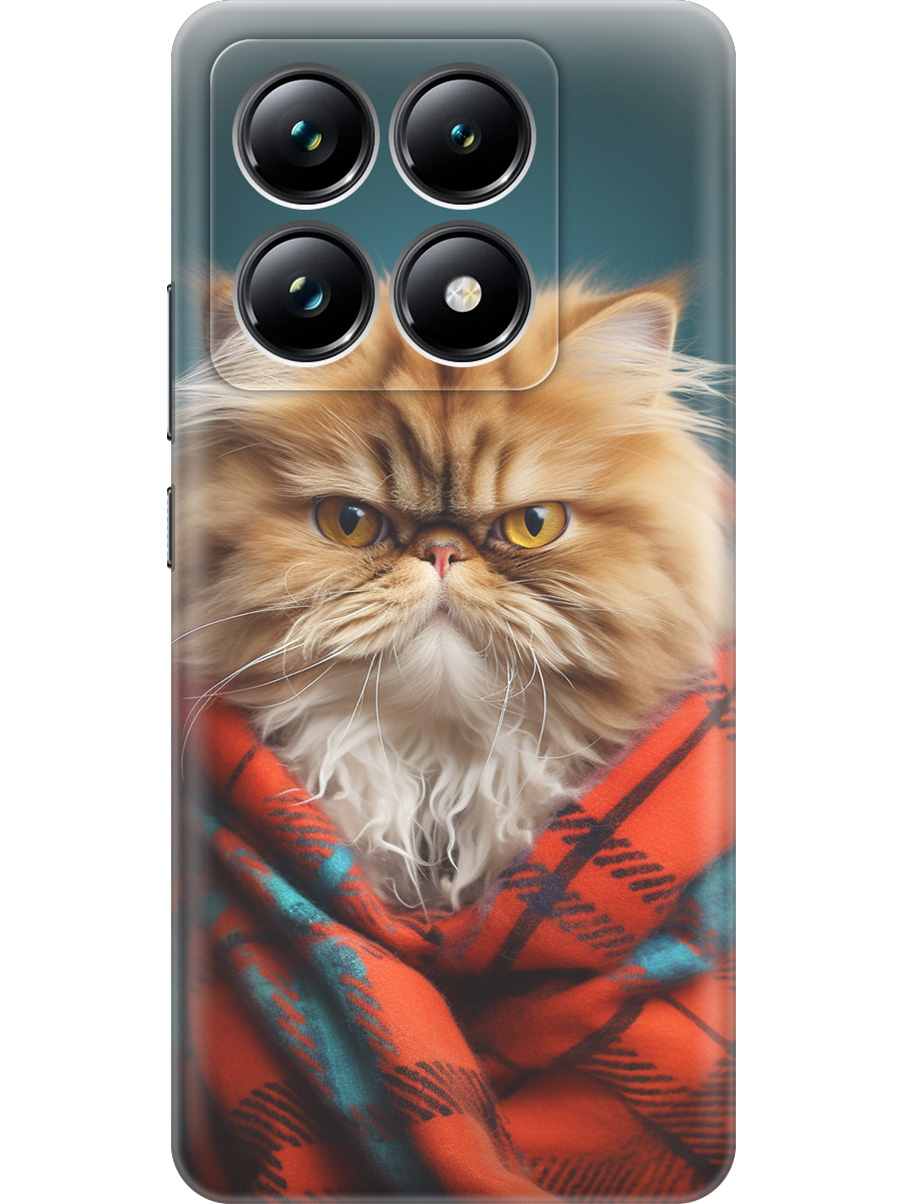

Силиконовый чехол на Xiaomi 14T Pro с принтом "Недовольный котик", Прозрачный;красный;синий, 785979012
