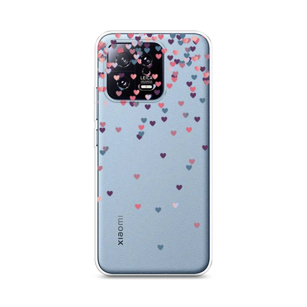 

Чехол на Xiaomi 13 5G "Посыпка сердечки", Розовый;фиолетовый, 317250-3