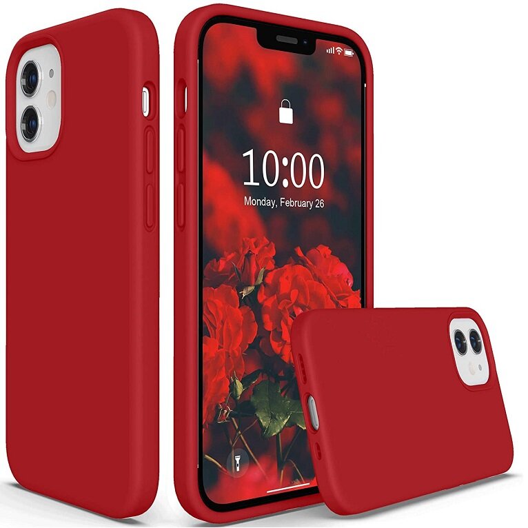 фото Силиконовый чехол silicone case для iphone 12 mini, красный