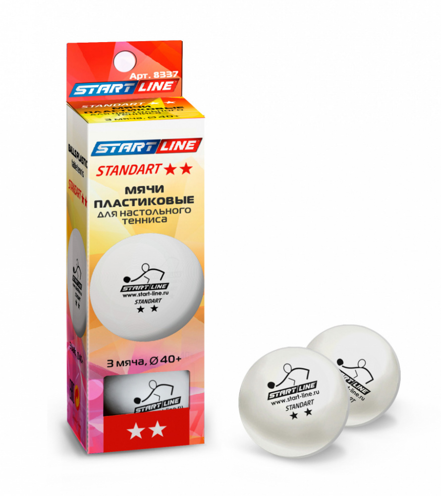 

Мячи Start line Standart 2* New (3 шт, бел.)