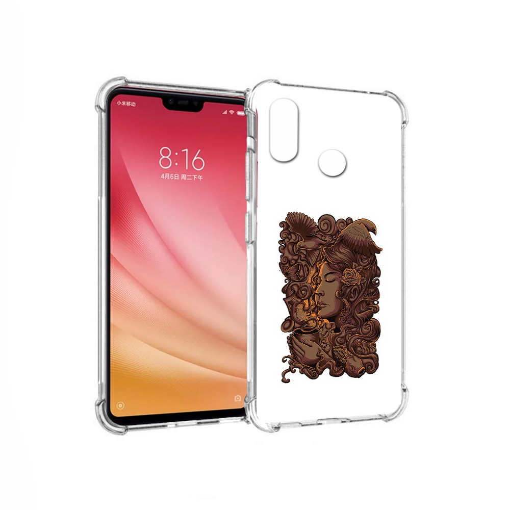 

Чехол MyPads Tocco для Xiaomi Mi 8 девушка с длинными волосами абстракция, Прозрачный, Tocco