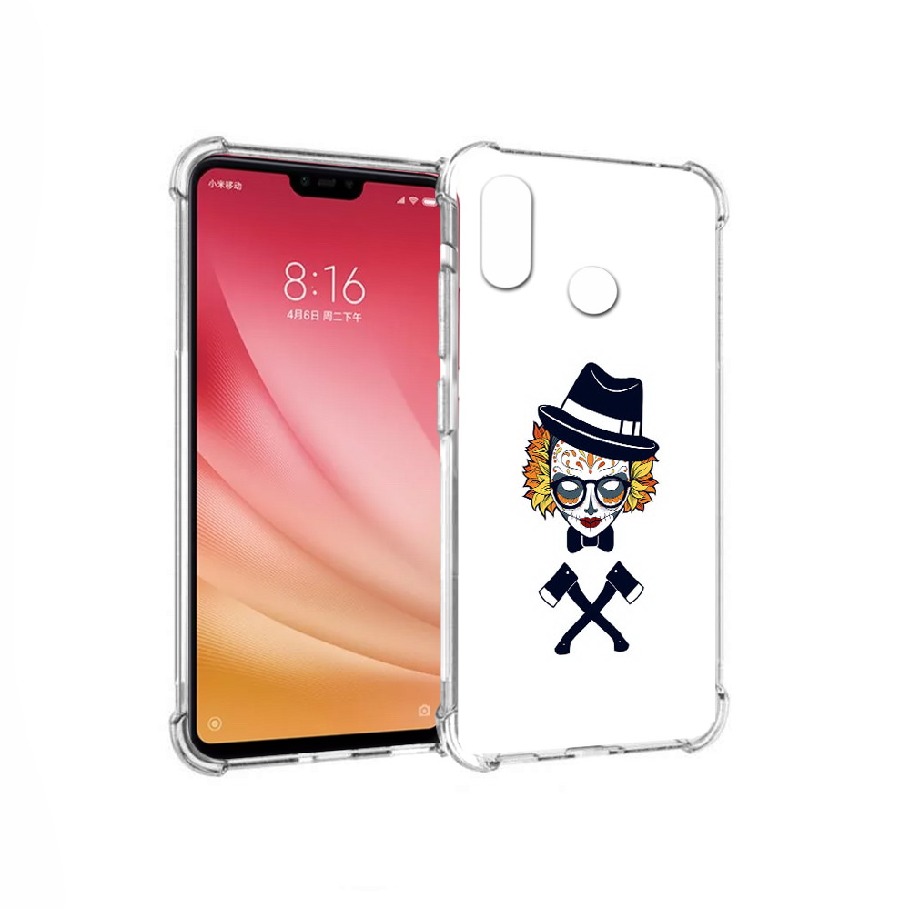 

Чехол MyPads Tocco для Xiaomi Mi 8 девушка в маске с топорами рисунок (PT110454.314.304), Прозрачный, Tocco