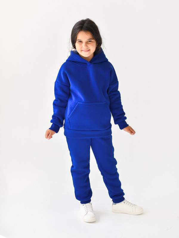 

Костюм детский с начесом LikeRostik для мальчика, для девочки, размер 128, васильковый, Синий, blizard