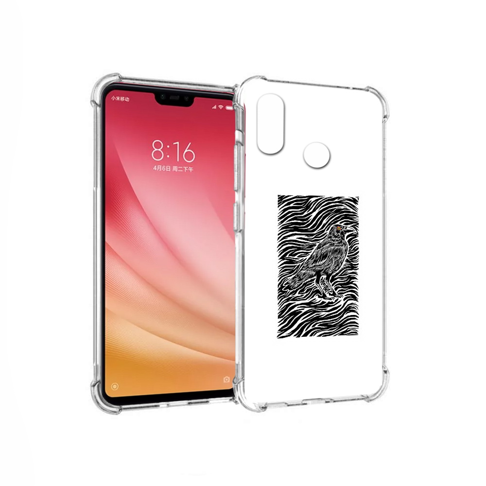 

Чехол MyPads Tocco для Xiaomi Mi 8 ворон в абстракции (PT110454.314.272), Прозрачный, Tocco