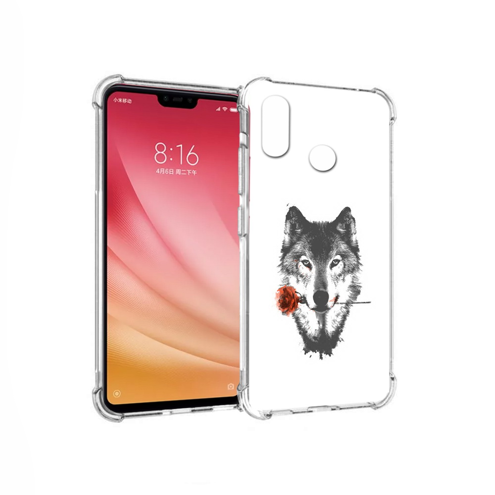 

Чехол MyPads Tocco для Xiaomi Mi 8 волк с розой (PT110454.314.270), Прозрачный, Tocco