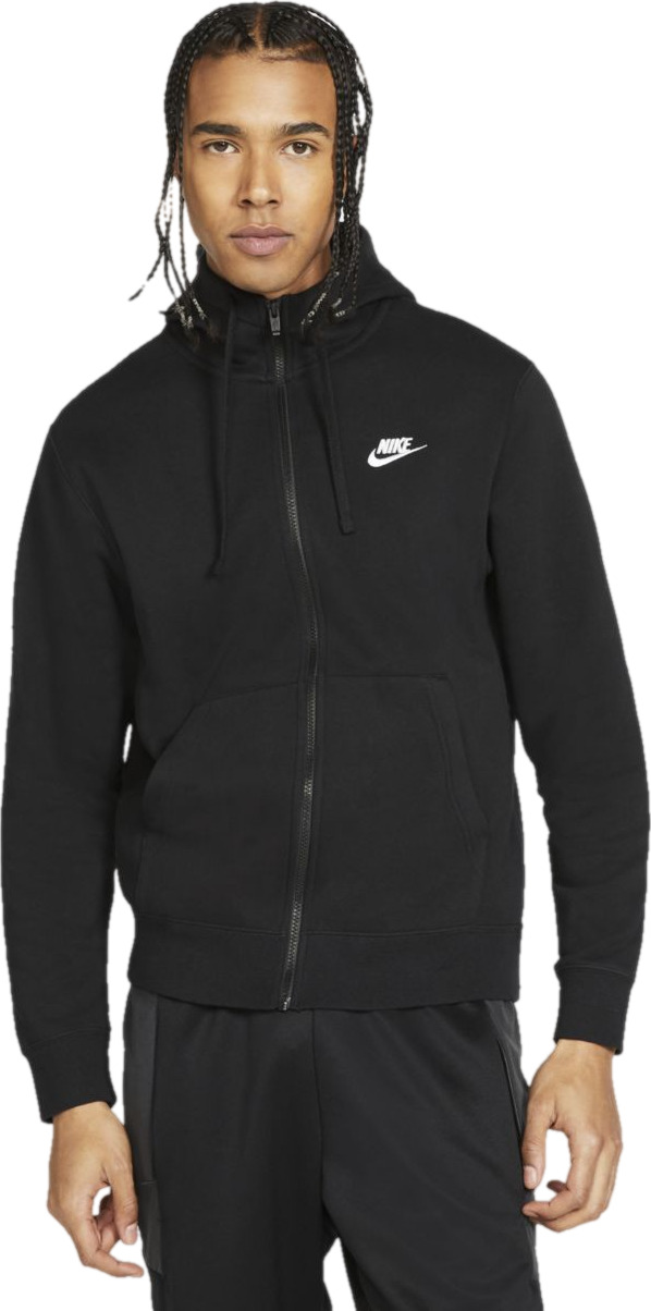 Толстовка мужская Nike M Sportswear Club Fleece Full-Zip Hoodie черная 3XL